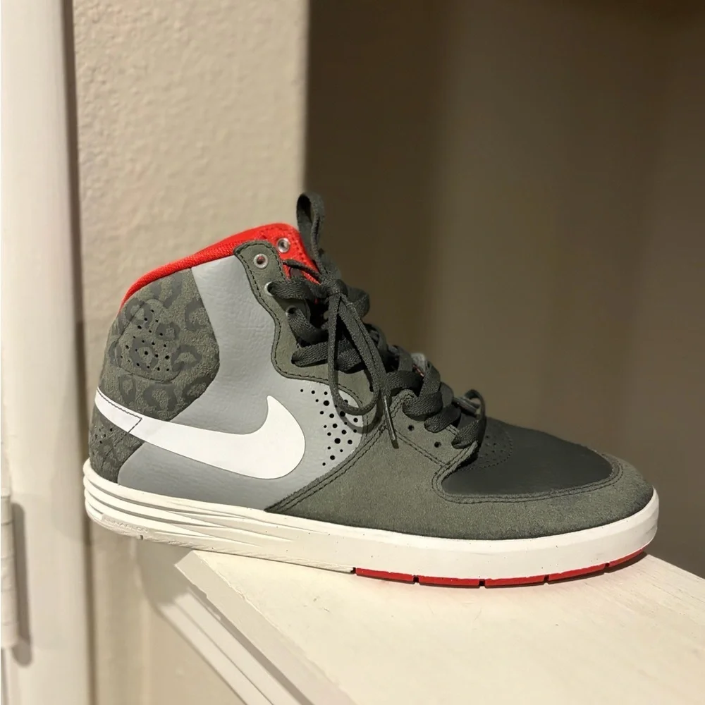 Nike Paul Rodriguez 7 High - Dark Base Gray/White-Base Mens Size 9 616355-010 - Picture 2 of 10